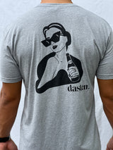 Graphic Fitted Tee - Heather Gray