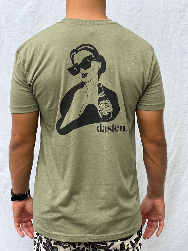 Graphic Fitted Tee - Olive